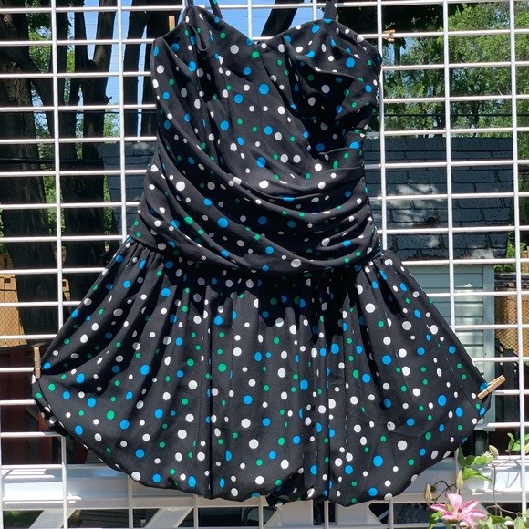 Spaghetti strap polka dot mini dress - Picture 2 of 5